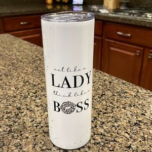 Hand Crafted - act like a lady think like a boss tumbler